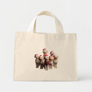 Christmas Goldendoodle, Xmas Labradoodle Dog Mini Tote Bag