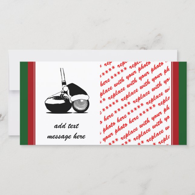 Christmas Golf Ball   and Club Holiday Card (Front)