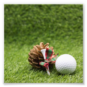Christmas Golf ball and pine cone for golfer Photo Print