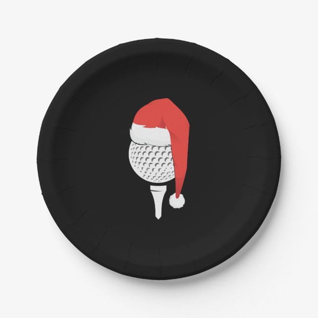 Christmas Golf Ball Paper Plate (Front)