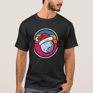 Christmas Golf Ball Santa Claus Hat Xmas Golfing F T-Shirt