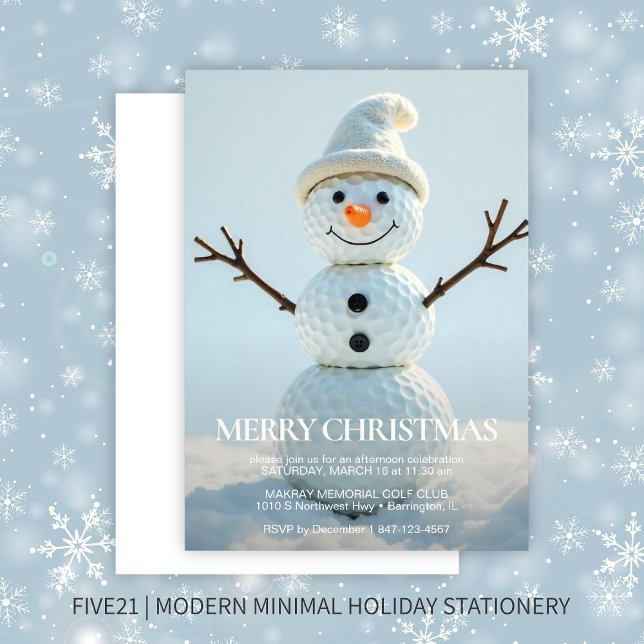 Christmas Golf Ball Snowman Invitation (Creator Uploaded)