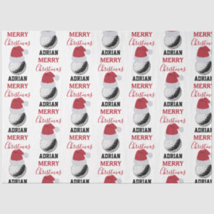 Christmas Golf Ball Sports Custom Name Tissue Paper