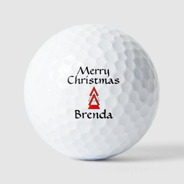 Christmas Golf Balls #Brenda by dalDesignNZ (Front)