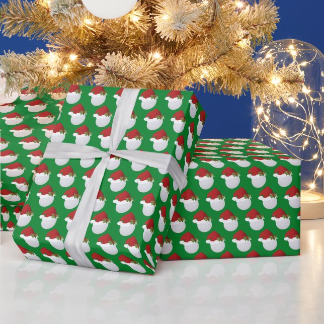 Christmas Golf  Balls Wrapping Paper (Holidays)