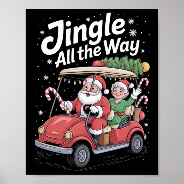 Christmas Golf Cart Parade Santa And Mrs St Nick  Poster (Front)