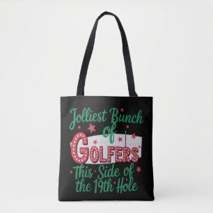 Christmas Golf Funny Jolliest Bunch Of Golfers Tote Bag