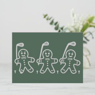 Christmas Golf Gingerbread Man Golfing  Holiday Card