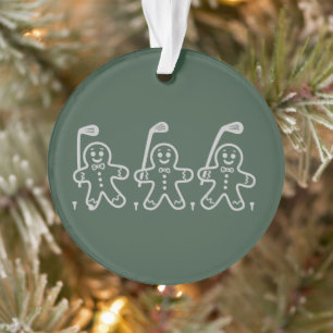 Christmas Golf Gingerbread Man Golfing Ornament