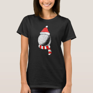 Christmas Golf Golf Ball Santa Hat For Dad T-Shirt