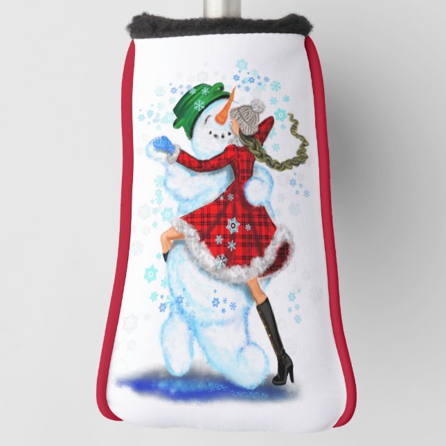 Christmas Golf Head Cover Snowman and Girl Dance (Rotate 90)