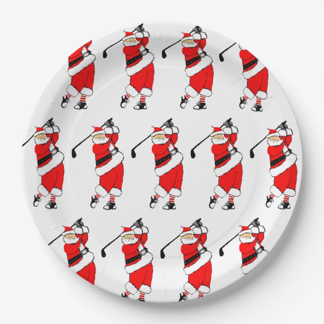 Christmas Golf Holiday Party Paper Plate (Front)