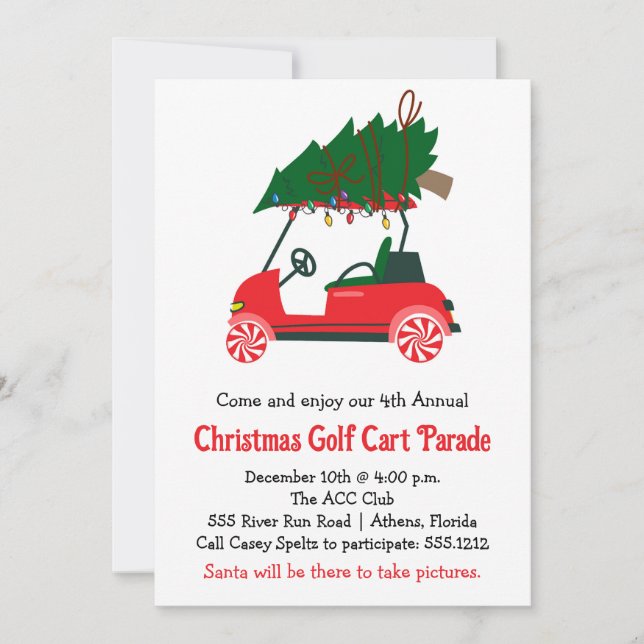 Christmas Golf Part Parade Invitation (Devant)