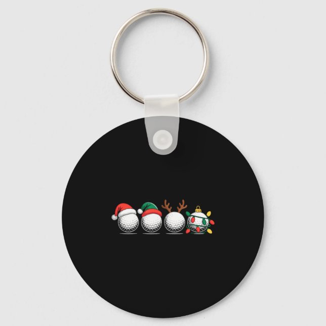 Christmas Golf Player, X-mas  Keychain (Front)