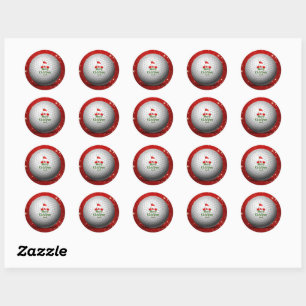 Christmas Golf Santa Design Classic Round Sticker