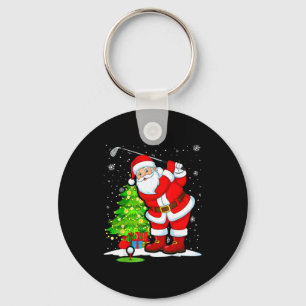 Christmas Golf Santa Golfer Xmas Funny Christmas G Keychain