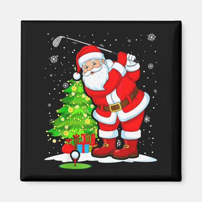 Christmas Golf Santa Golfer Xmas Funny Christmas G Magnet (Front)