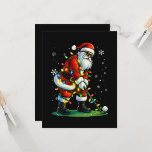 Christmas Golf Santa Golfer Xmas Funny Invitation