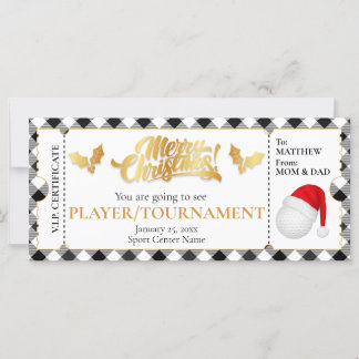 Christmas Golf Ticket, Surprise Gift Voucher
