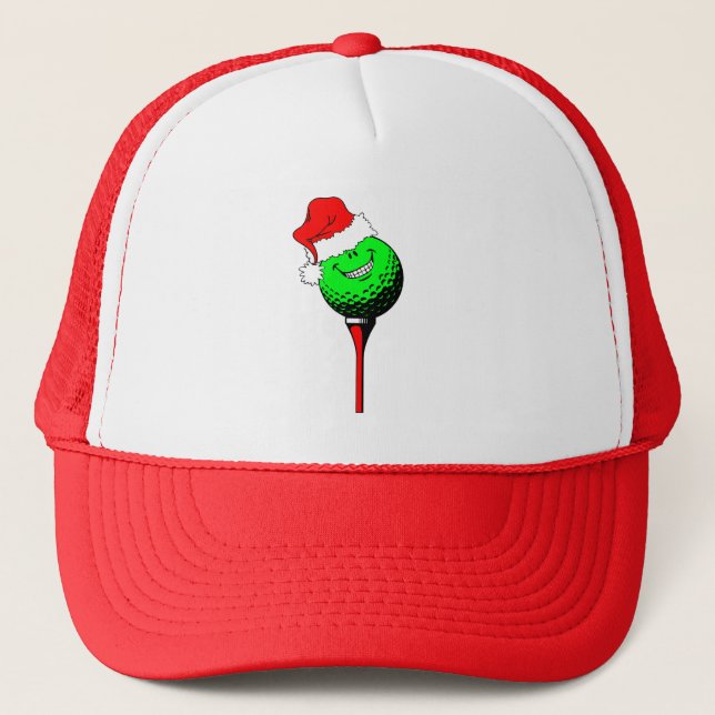 Christmas golf trucker hat (Front)