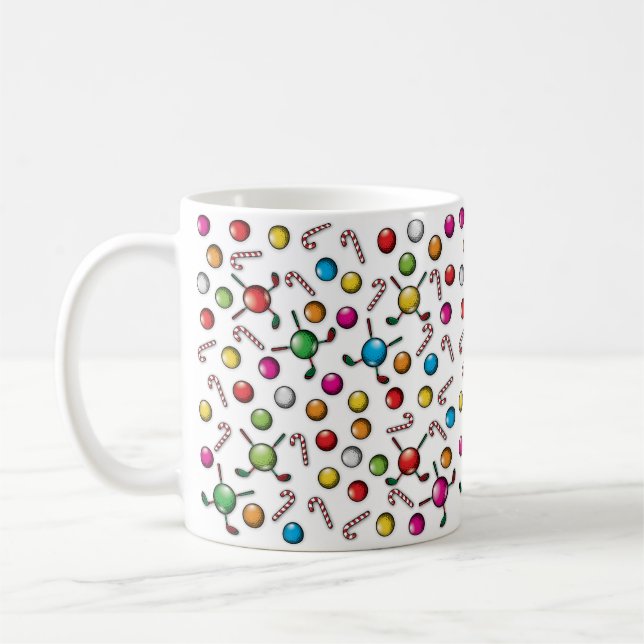Christmas Golfer Monogram  Design Coffee Mug (Left)