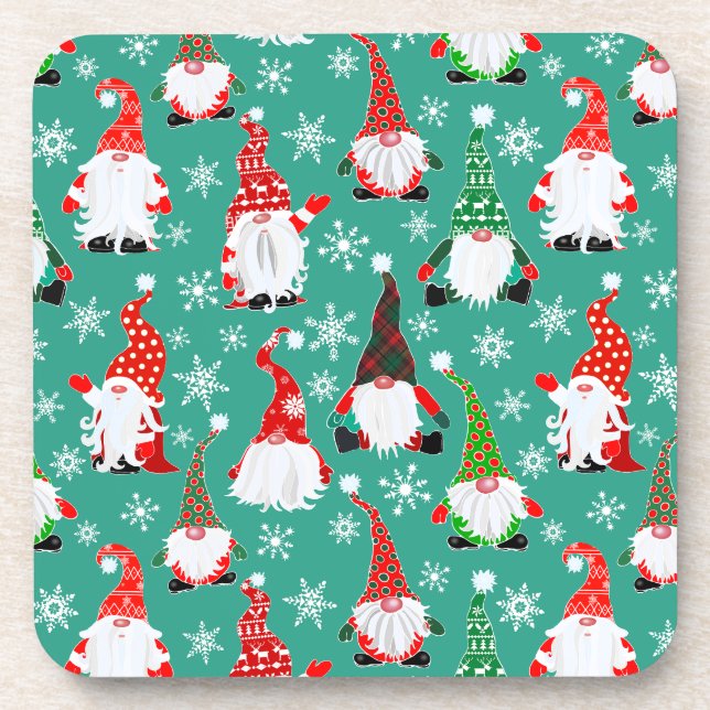 Christmas Gonk patterned  Coaster (Front)