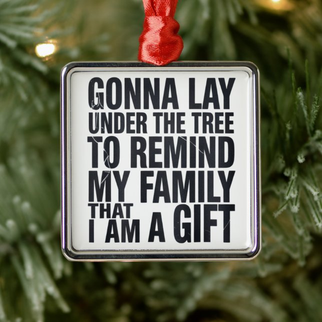 Christmas Gonna Lay Under The Tree Xmas Family  Metal Ornament (Tree)