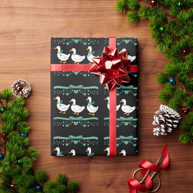 Christmas Goose Funny Goose Lover Xmas  Wrapping Paper (Holiday Gift)