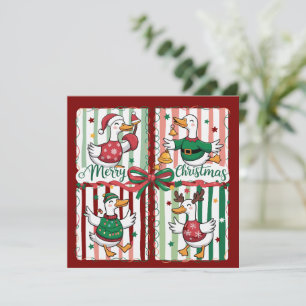 Christmas Goose Funny Holiday Animal Reindeer Duck Card