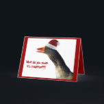 Christmas Goose Holiday Card<br><div class="desc">There has been a long standing tradition in regards to Geese at Christmas time.  The expression on this Gooses face looks as though he was just informed of that tradition!  A fun,  cute and slightly humourous way to send your holiday greetings!</div>