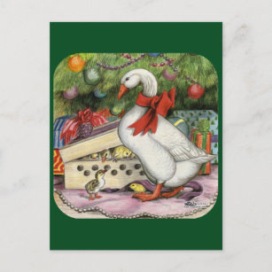 Christmas Goose Holiday Postcard