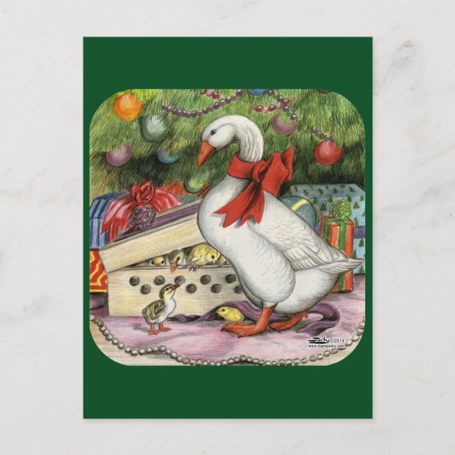 Christmas Goose Holiday Postcard (Front)