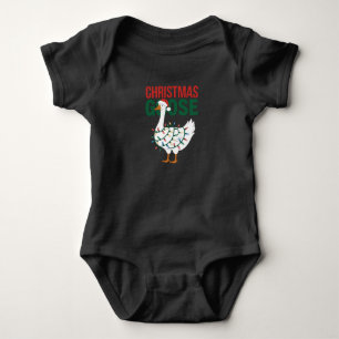 Christmas Goose Lights Cute Holiday Baby Bodysuit