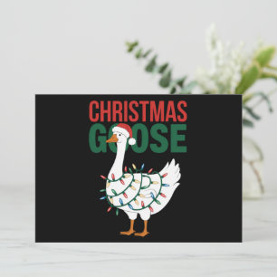 Christmas Goose Lights Cute Holiday  Card