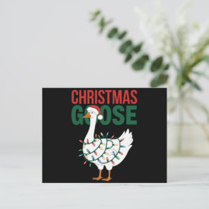 Christmas Goose Lights Cute Holiday  Postcard