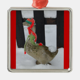 Christmas Goose Metal Ornament