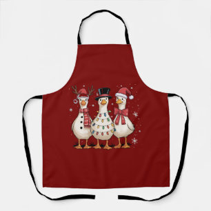 Christmas Goose Santa Silly Cute Snowman Xmas Apron