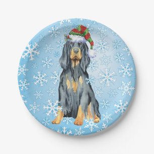 Christmas Gordon Setter Paper Plate