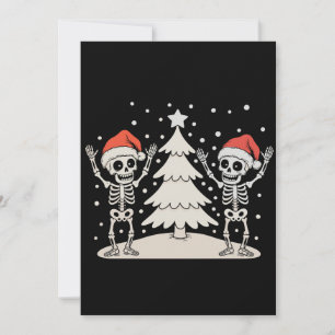Christmas Goth Dancing Skeletons Xmas Holiday Card