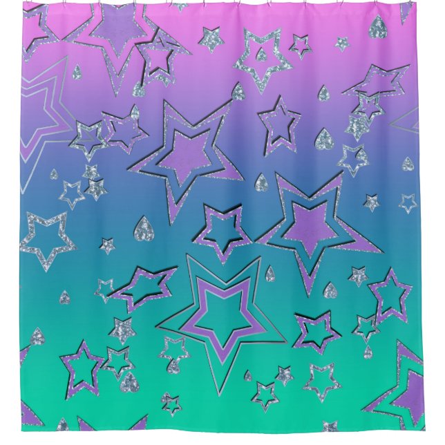 Christmas gradient glitter shine confetti stars fu (Front)