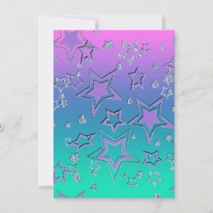 Christmas gradient glitter shine confetti stars fu invitation