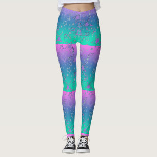 Christmas gradient glitter shine confetti stars fu leggings