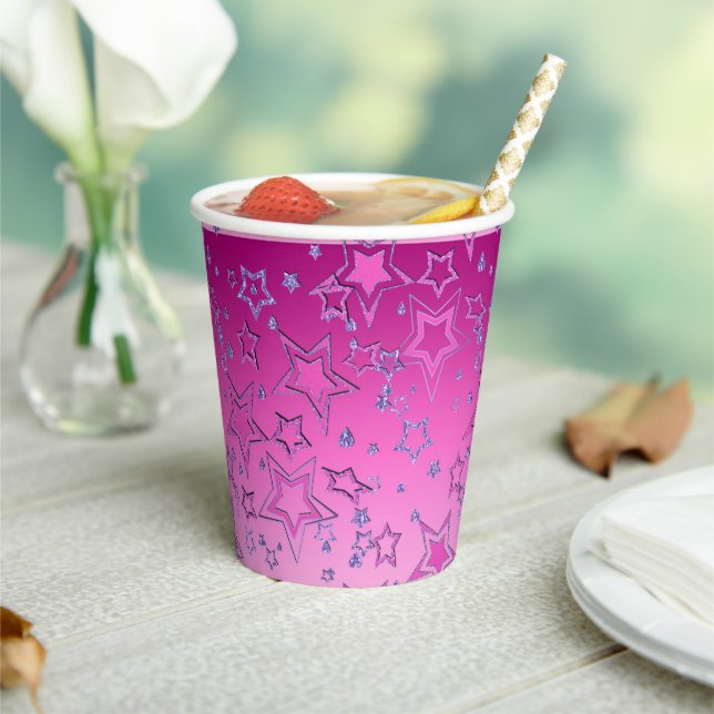 Christmas gradient glitter shine confetti stars fu paper cups (Insitu)