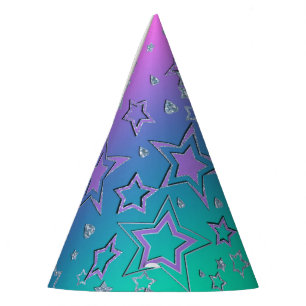 Christmas gradient glitter shine confetti stars fu party hat