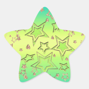 Christmas gradient glitter shine confetti stars fu star sticker