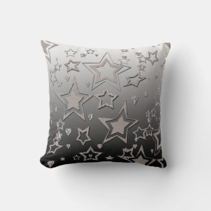 Christmas gradient glitter shine confetti stars fu throw pillow