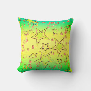 Christmas gradient glitter shine confetti stars fu throw pillow