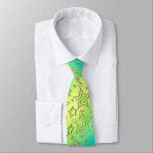 Christmas gradient glitter shine confetti stars fu tie