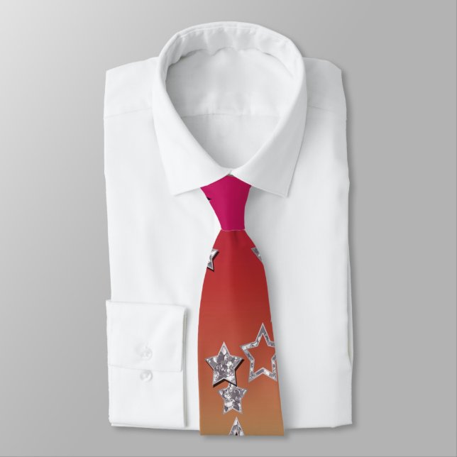 Christmas gradient glitter shine confetti stars fu tie (Tied)