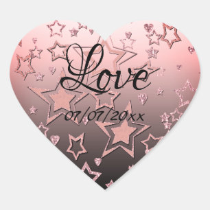 Christmas gradient glitter shine confetti stars heart sticker